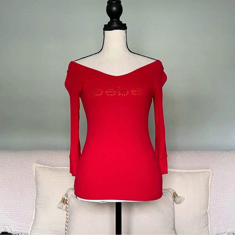2000s Bebe Rhinestone Top - Picture 2 of 5